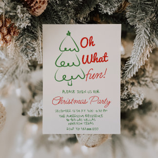 Invitation Oh, quelle main amusante tiré Green Christmas Tree