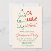 Invitation Oh, quelle main amusante tiré Green Christmas Tree (Devant)