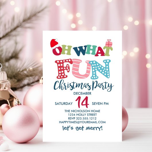 Invitation Oh Quelle Typographie Amusante de Fête de Noël