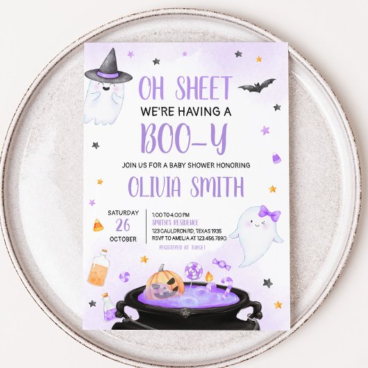 Invitation Oh Sheet Boo-y Baby shower d'Halloween