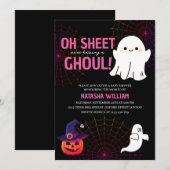 Invitation Oh Sheet C'est un Baby shower d'Halloween Ghoul (Devant / Derrière)