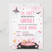 Invitation Oh Sheet Ghoul Baby shower d'Halloween (Devant)