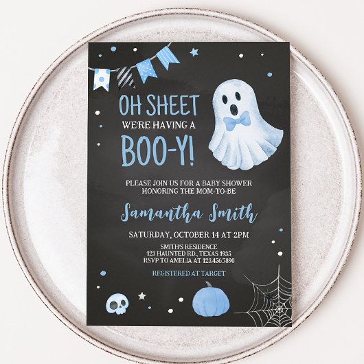 Invitation Oh Sheet Nous avons un Baby shower Boo-y