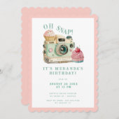 Invitation Oh Snap | Anniversaire de la caméra (Devant / Derrière)