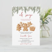 Invitation Oh Snap Baby shower de pain d'épices (Debout devant)