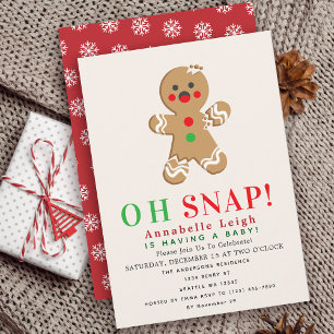 Invitation Oh, Snap ! Baby shower de vacances Gingerbread Coo