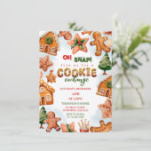 Invitation Oh Snap Christmas Cookie Exchange Gingerpain (Debout devant)