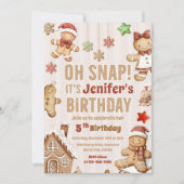 Invitation Oh Snap Christmas Cookie Gingerbread Birthday (Devant)