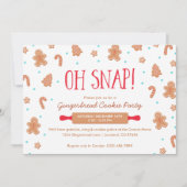 Invitation "Oh Snap !" Gingerbread Cookie Christmas Party (Devant)