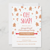 Invitation "Oh Snap !" Gingerbread Cookie Christmas Party (Devant)
