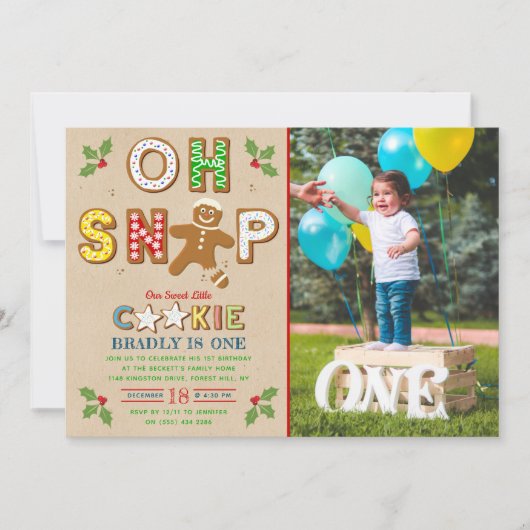 Invitation Oh, Snap ! Gingerbread Cookie N'importe quel âge A (Devant)