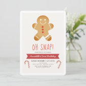 Invitation Oh Snap Gingerbread Homme Anniversaire de enfant (Debout devant)