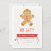 Invitation Oh Snap Gingerbread Homme Anniversaire de enfant (Devant)