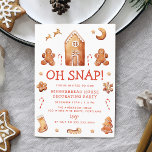 Invitation Oh Snap Gingerbread Maison Décoration Party<br><div class="desc">Famille Invitation et amis pour décorer les maisons de pain d'épices et les biscuits avec cette invitation de fête de vacances mignonne et festive! L'invitation dispose d'une maison en pain d'épices aquarelle, hommes en pain d'épices, rennes, lune et étoiles, biscuits et sucres de canne tout au long de la conception....</div>