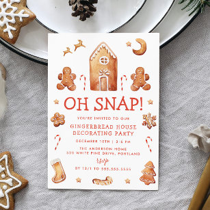 Invitation Oh Snap Gingerbread Maison Décoration Party