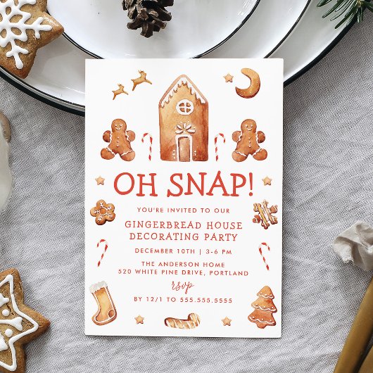 Invitation Oh Snap Gingerbread Maison Décoration Party