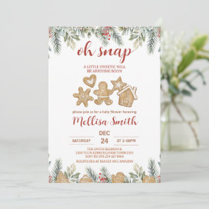 Invitation Oh Snap Gingerbread Noël Baby Shower