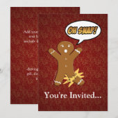 Invitation Oh, Snap ! Homme Drôle de pain d'épices (Devant / Derrière)