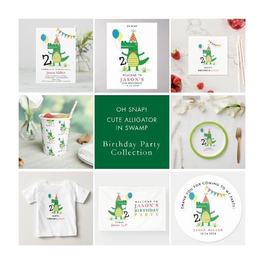 Invitation Oh Snap mignon Alligator dans Anniversaire de enfa