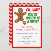 Invitation Oh Snap Vous êtes invité à une fête de vacances (Devant / Derrière)
