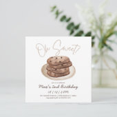 Invitation Oh Sweet | Aquarelle Cookie Dessert Anniversaire (Debout devant)