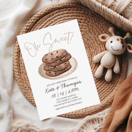 Invitation Oh Sweet | Cookie Dessert Baby shower neutre