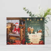 Invitation Oh What Fun 1er Anniversaire Photo Noël (Debout devant)
