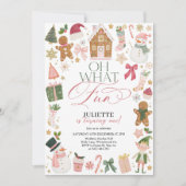 Invitation Oh What Fun! 1st Birthday Christmas Festive (Devant)