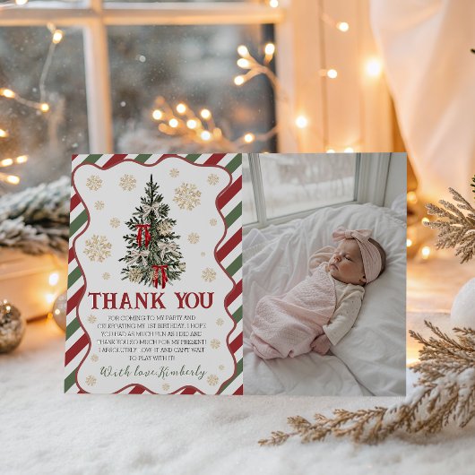 Invitation Oh What Fun Birthday Thank You Photo Card