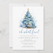 Invitation Oh What Fun Blue Festive Diner fêtes (Devant)