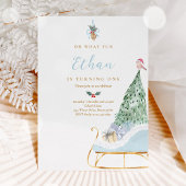 Invitation Oh What Fun Boy Winter Sleigh 1st Birthday Party