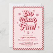 Invitation Oh What Fun Christmas Anniversaire de enfant Party (Devant)