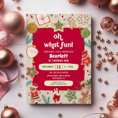 Invitation Oh What Fun Christmas Cookies 1st Birthday Party