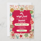 Invitation Oh What Fun Christmas Cookies 1st Birthday Party (Devant)