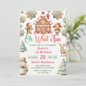 Invitation Oh What Fun Christmas Gingerbread Cookies Annivers (Debout devant)