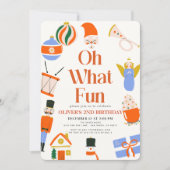 Invitation Oh What Fun Christmas Holiday Anniversaire de l'en (Devant)