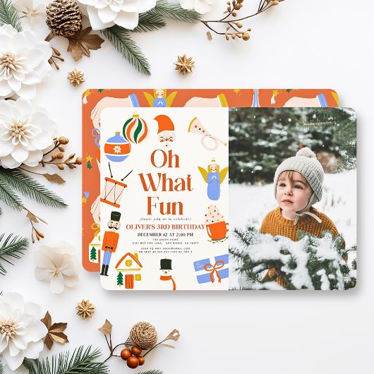 Invitation Oh What Fun Christmas Holiday Anniversaire de l'en