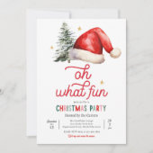 Invitation Oh What Fun Christmas Holiday Cocktail Party (Devant)