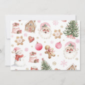 Invitation Oh What Fun Christmas Retro Santa Birthday Photo (Dos)