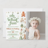 Invitation Oh What Fun Cookies Noël Anniversaire Photo (Devant)