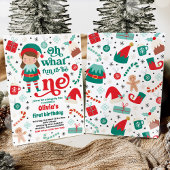 Invitation Oh What Fun Elf Noël 1er Anniversaire fête