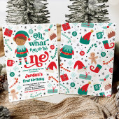 Invitation Oh What Fun Elf Noël 1er Anniversaire fête