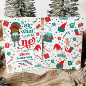 Invitation Oh What Fun Elf Noël 1er Anniversaire fête