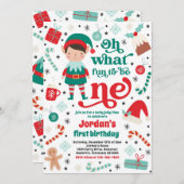 Invitation Oh What Fun Elf Noël 1er Anniversaire fête (Devant / Derrière)