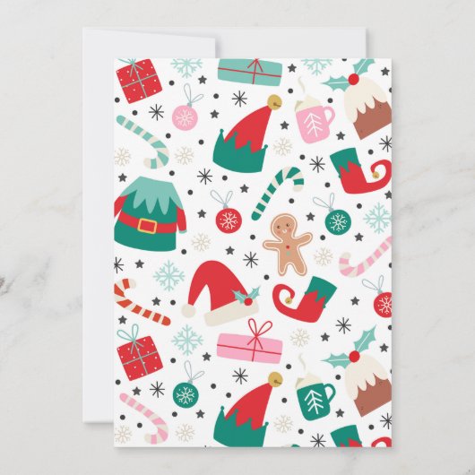 Invitation Oh What Fun Elf Noël fête d'anniversaire (Dos)