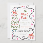 Invitation Oh what fun Hand Drawn Christmas (Devant)