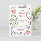 Invitation Oh what fun Hand Drawn Christmas (Debout devant)
