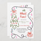 Invitation Oh what fun Hand Drawn Christmas (Devant / Derrière)