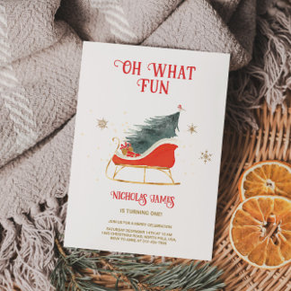 Invitation Oh What Fun Holiday 1er Anniversaire