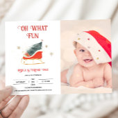 Invitation Oh What Fun Holiday 1er Anniversaire Photo Invitat